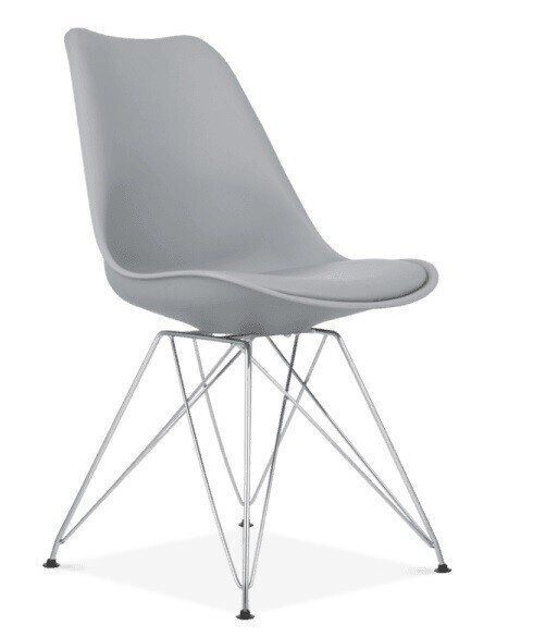 Silla TORRE, cromada, gris, coj�n gris