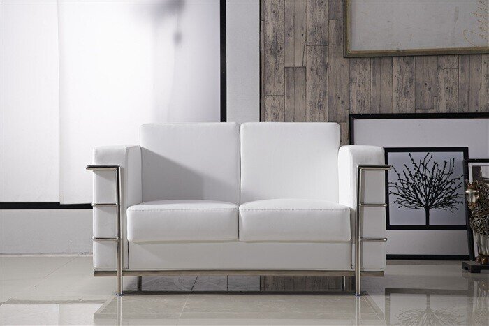 Sof� DUVAL, 2 plazas, similpiel blanca