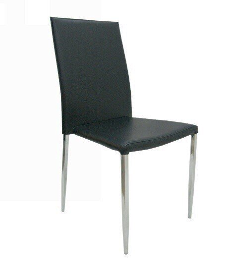 Silla HOTEL, cromada, similpiel hard negra Silla HOTEL, cromada, similpiel hard negra