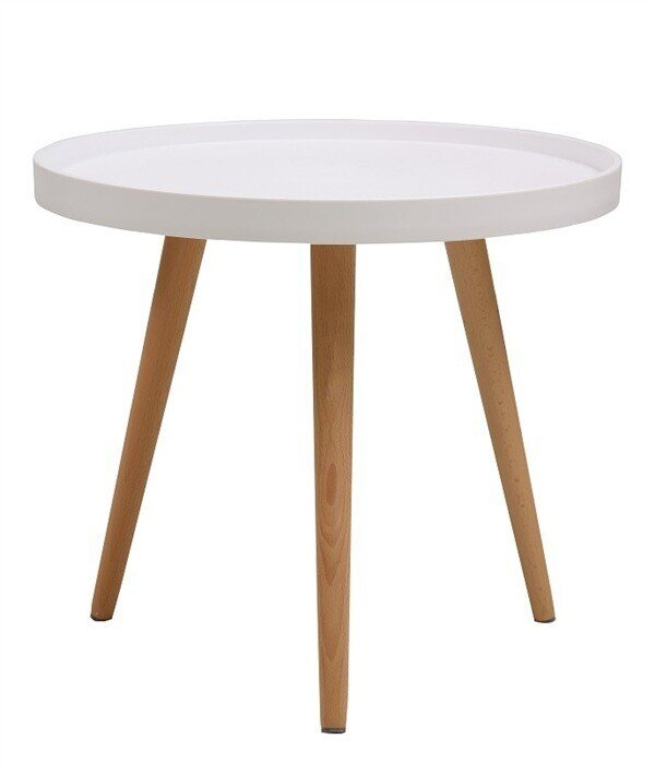 Mesa ANNIA (SU), baja, madera, polipropileno blanco