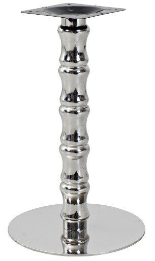 Base de mesa KARNAK, acero inoxidable, acabado espejo, base 45 cms di�metro, altura 72 cms