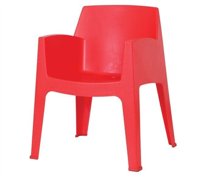 Sill�n POOL, apilable, polipropileno rojo