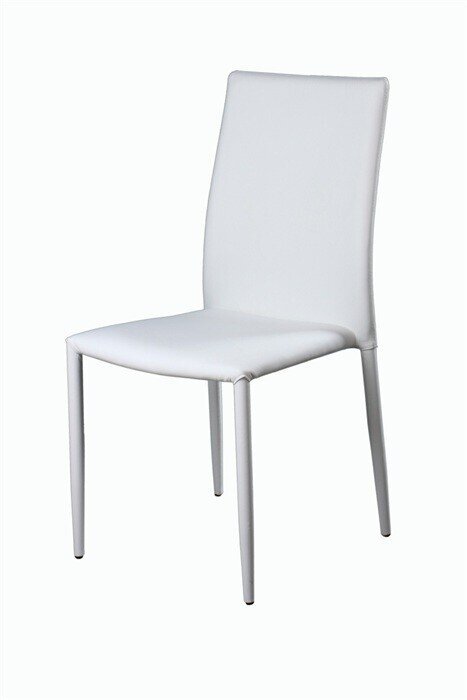 Silla ANNA, apilable, similpiel blanca