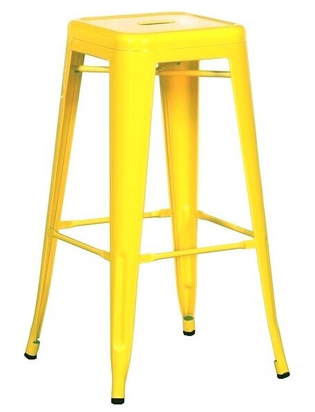 Taburete TOL, acero, amarillo