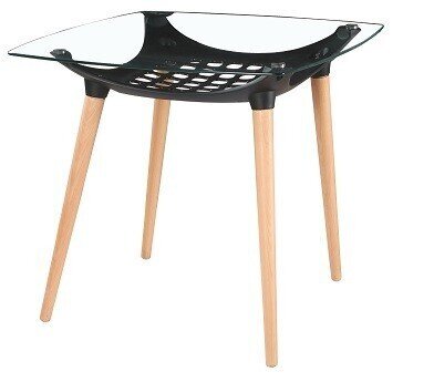 Mesa TORRE, madera, negra, cristal, 80 X 80 cms Mesa TORRE, madera, negra, cristal, 80 X 80 cms