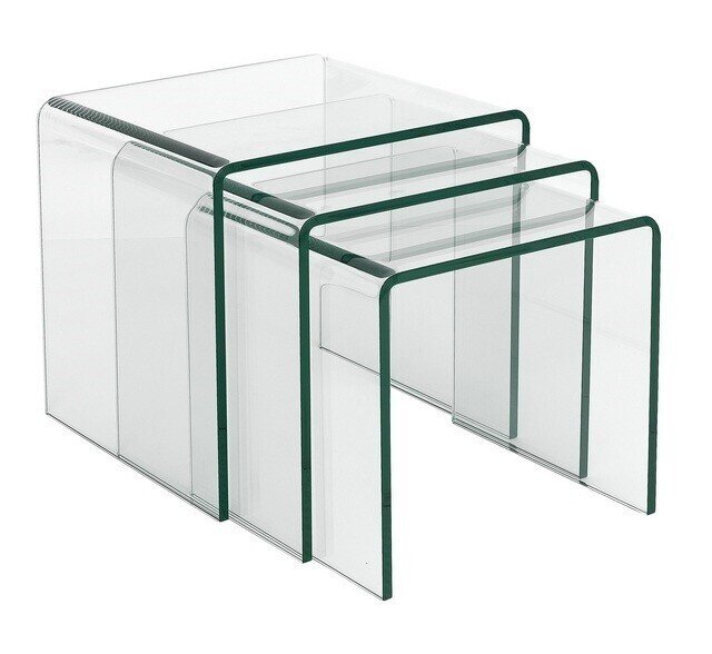 Mesa VULCANO NEW, nido - tres mesas -, cristal