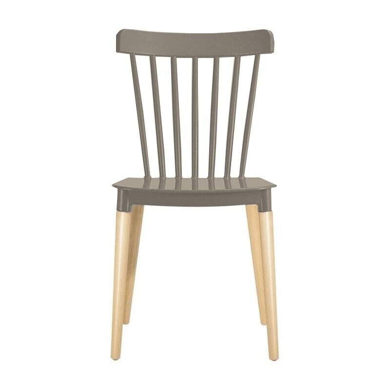 Silla DANESA, madera, polipropileno gris pardo