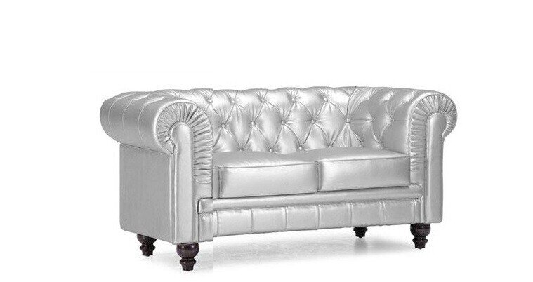 Sof� CHESTER, 2 plazas, similpiel plata