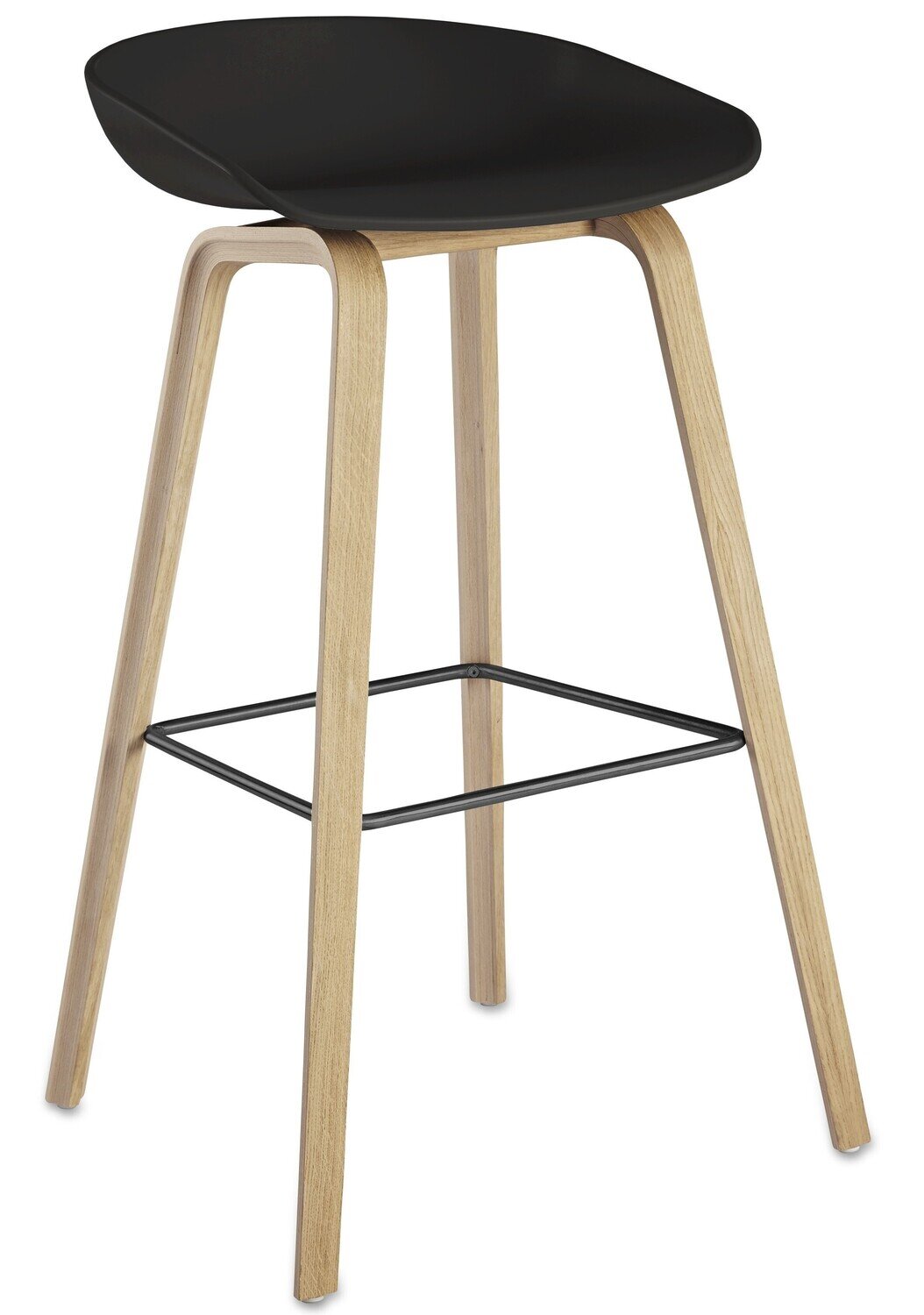 Taburete AWAK (HT), madera, asiento negro
