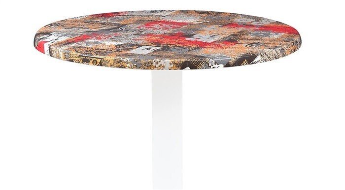 Tablero de mesa Werzalit Alemania, BABYLON 213, 60 cms de di�metro*.