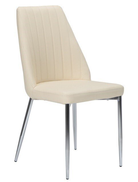 Silla MAXIM, cromada, tapizada beige
