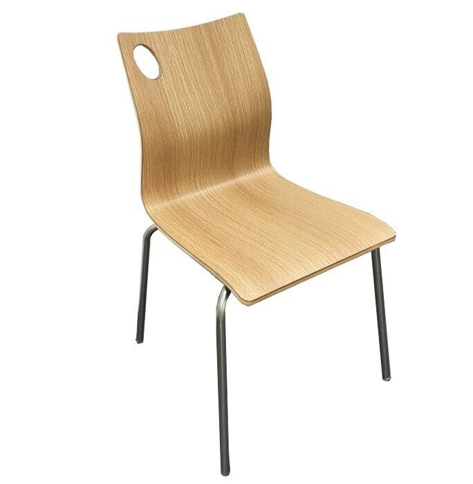 Silla AMELIE, apilable, acero inoxidable, laminado decor 8016 Silla AMELIE, apilable, acero inoxidable, laminado decor 8016