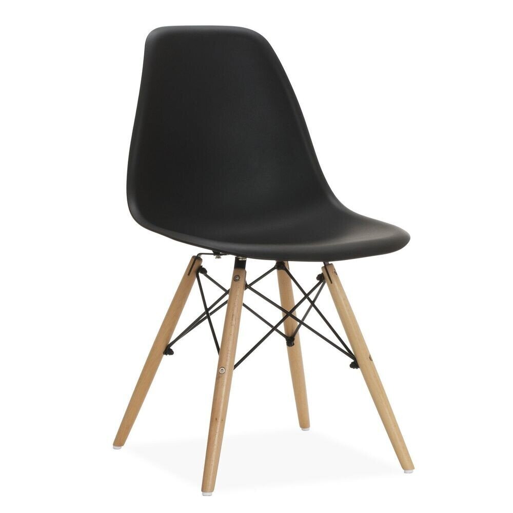 Silla TOWER PP, madera, polipropileno negro