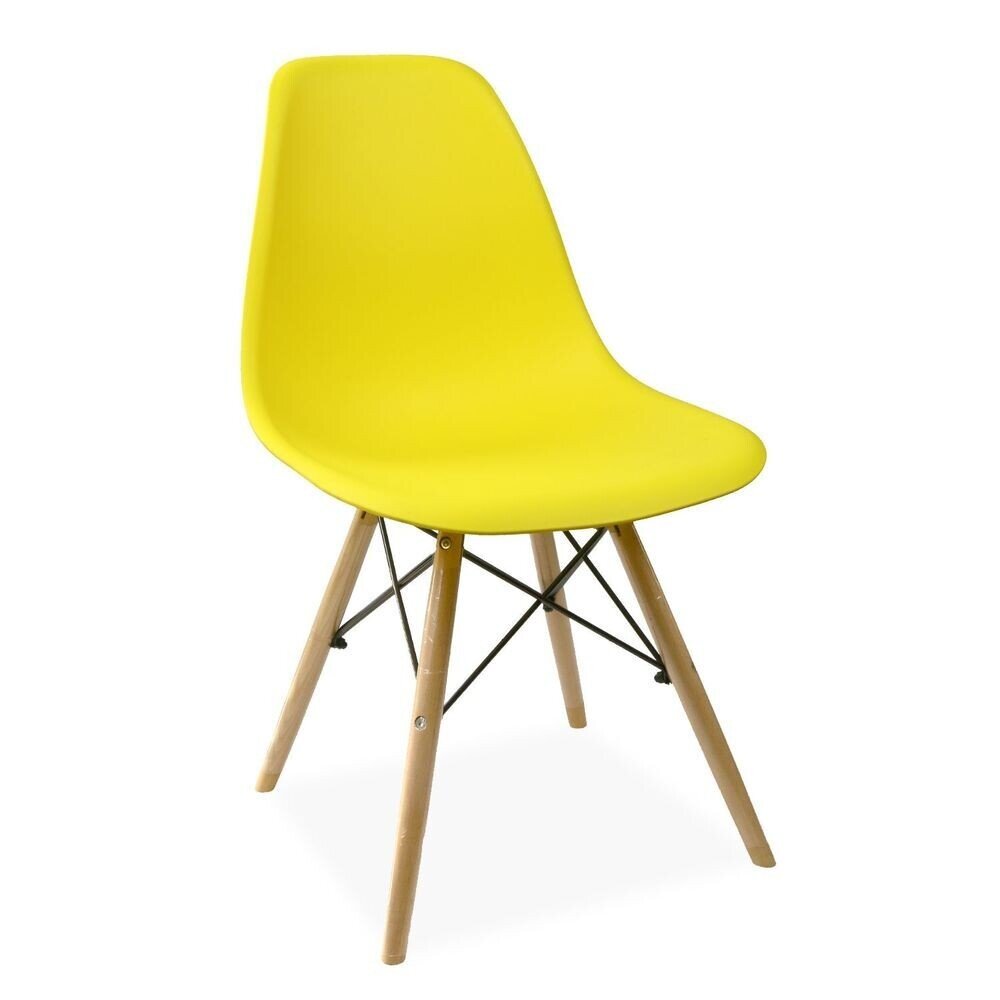 Silla TOWER PP, madera, polipropileno amarillo