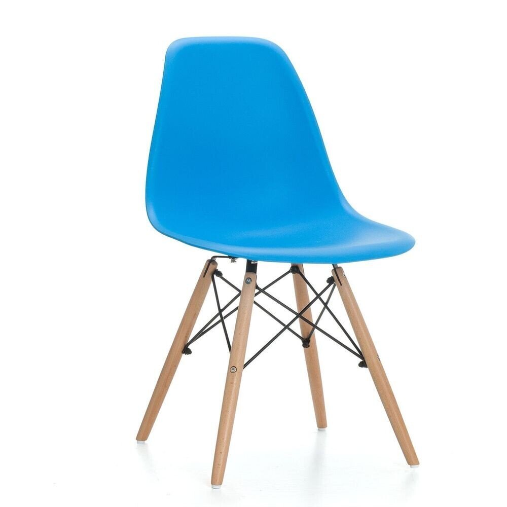 Silla TOWER PP, madera, polipropileno azul