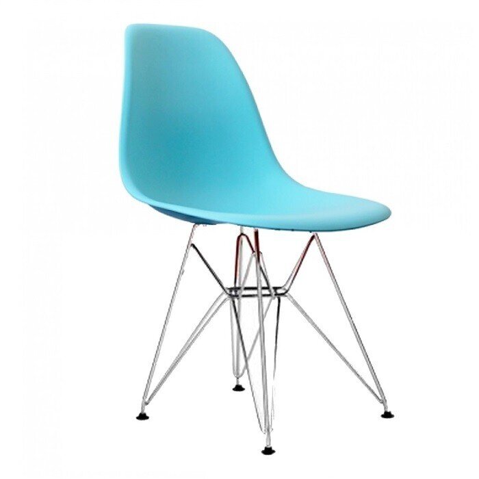 Silla TOWER, cromada, polipropileno turquesa*