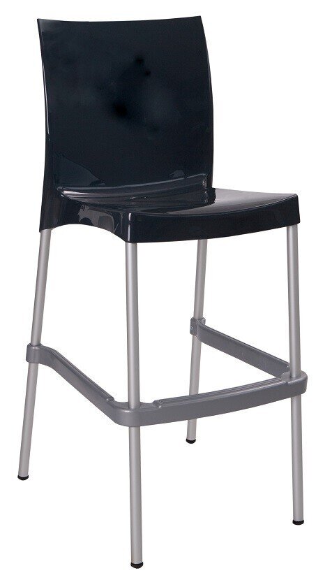 Taburete NICO, apilable, polipropileno negro brillo