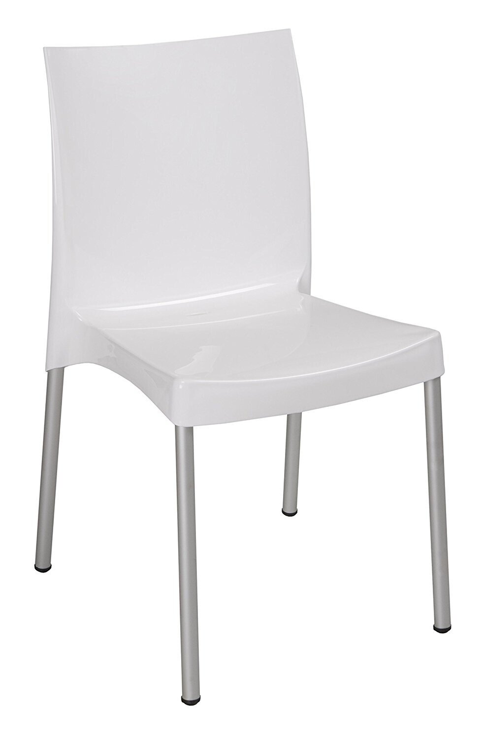 Silla NICO, aluminio, polipropileno blanco brillo