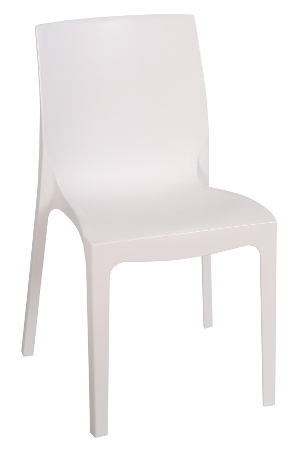 Silla EMY, apilable,  polipropileno blanco*