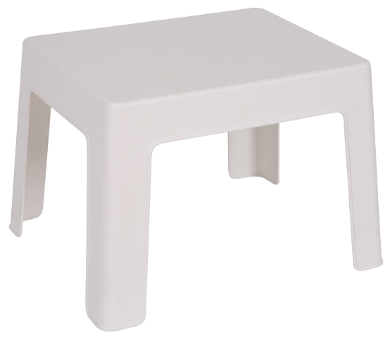 Mesa CARY, baja, apilable, polipropileno blanco. Mesa CARY, baja, apilable, polipropileno blanco.