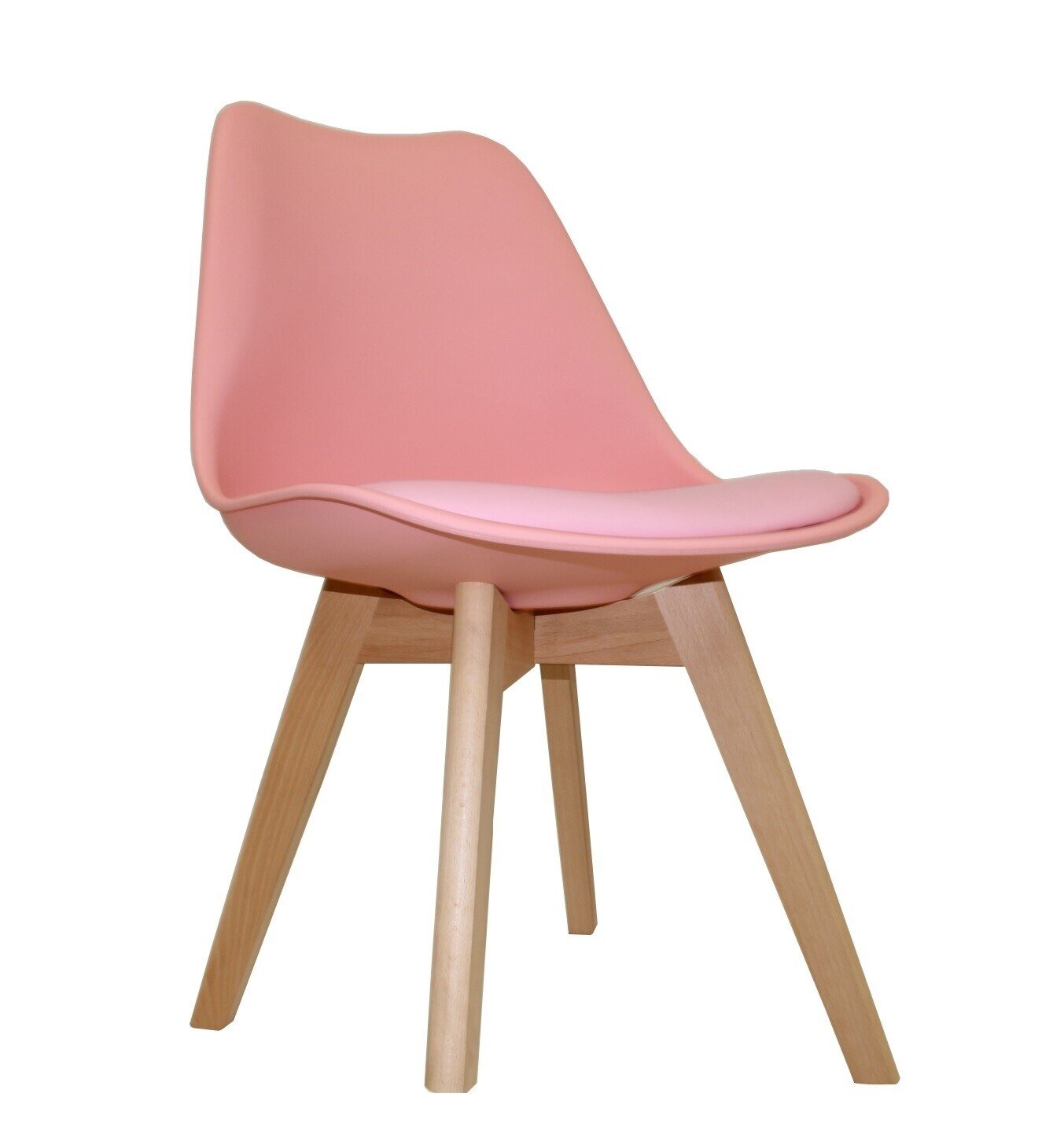 Silla TORRE 4P ( HT ), madera, polipropileno y coj�n rosa