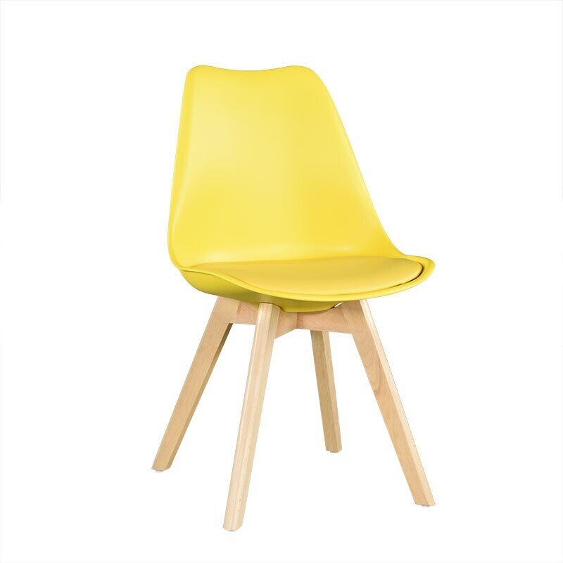 Silla TORRE 4P (HT), madera, polipropileno y coj�n amarillo