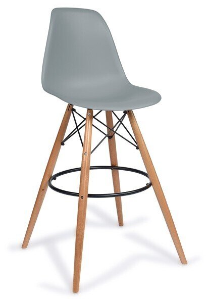 Taburete TOWER, madera, carcasa gris