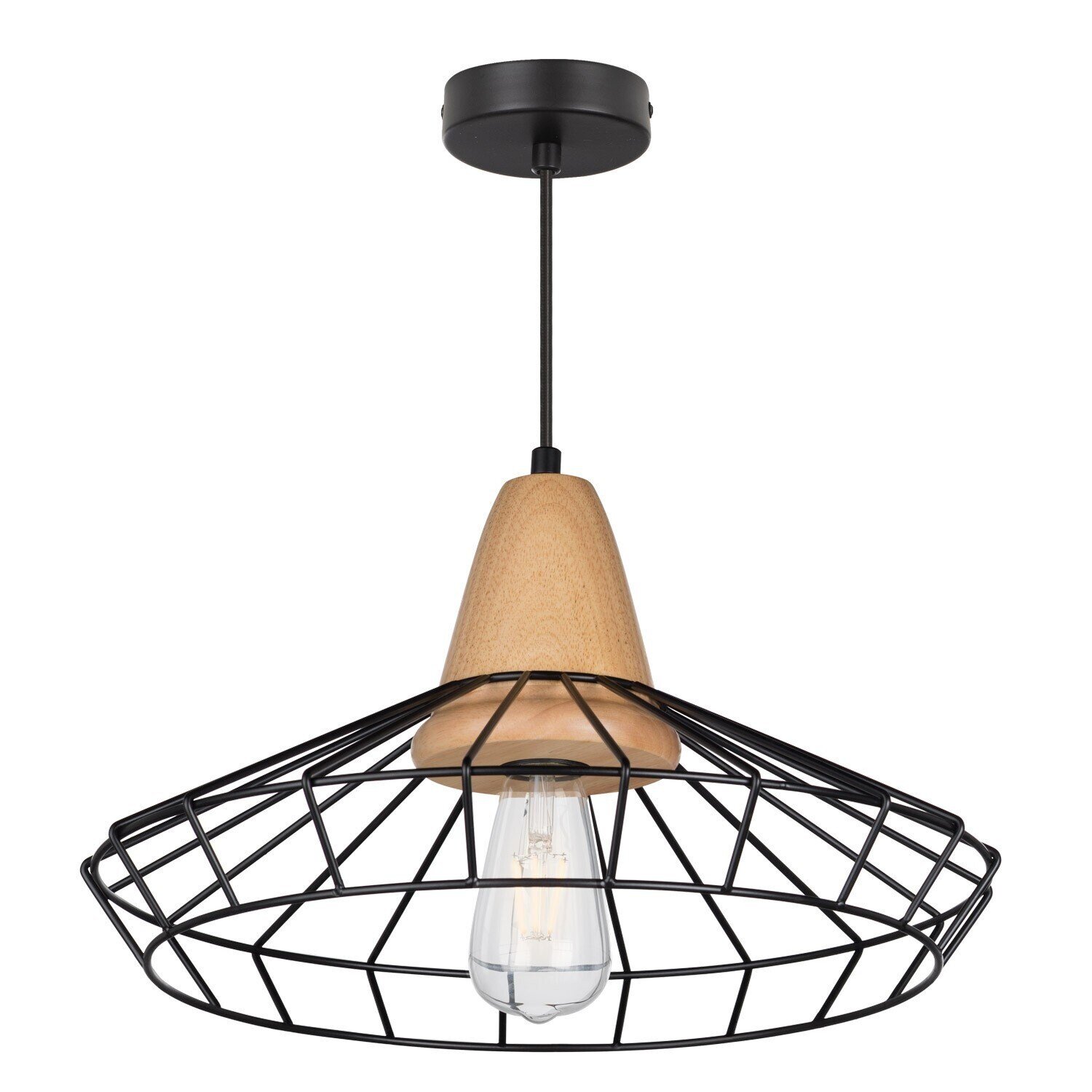 L�mpara KAREN, colgante, rejilla negra
