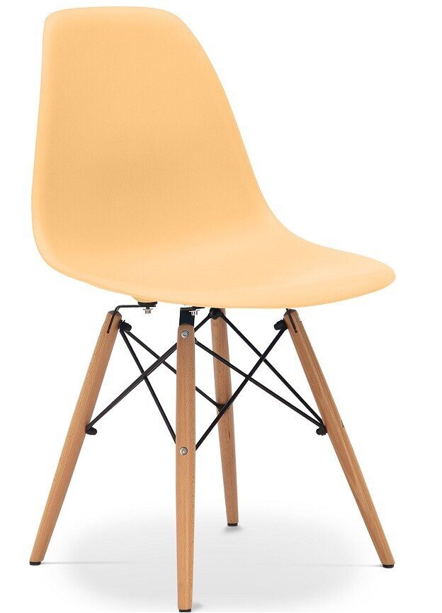 Silla TOWER PP, madera, polipropileno color mango