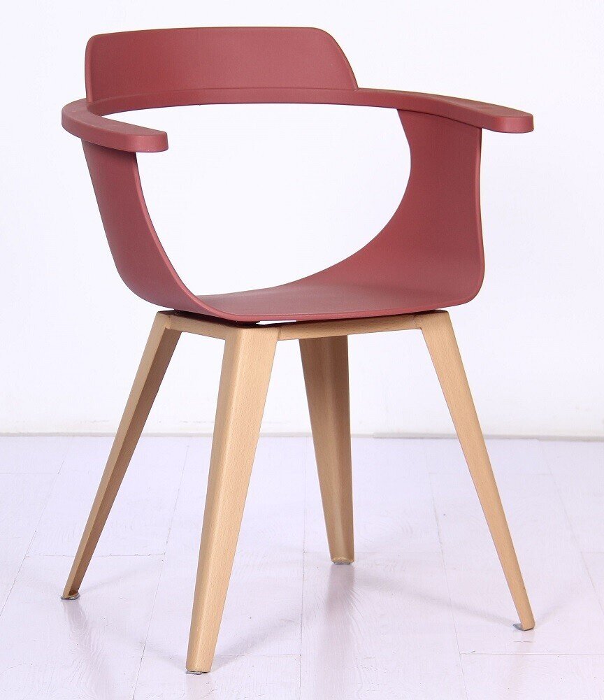 Sill�n MARLON, metal, polipropileno rojo oscuro
