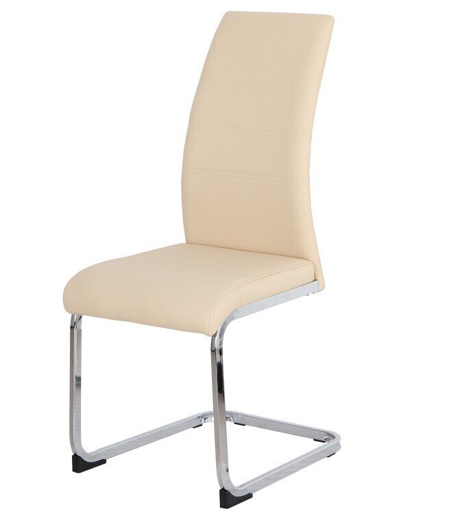 Silla KARINA, cromada, tapizada beige
