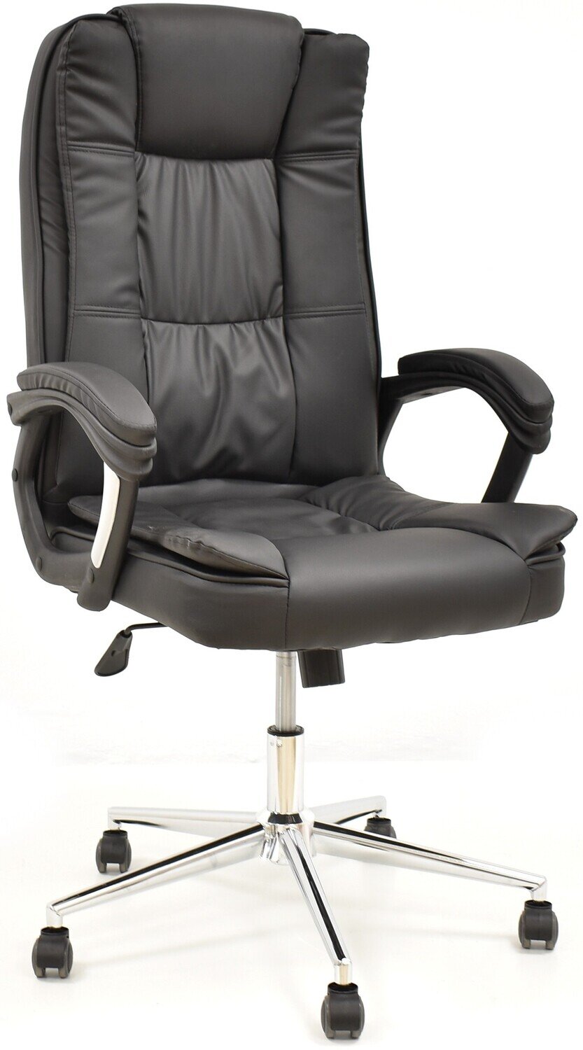 Sill�n de oficina DUKE (H), alto, gas, basculante, similpiel negra