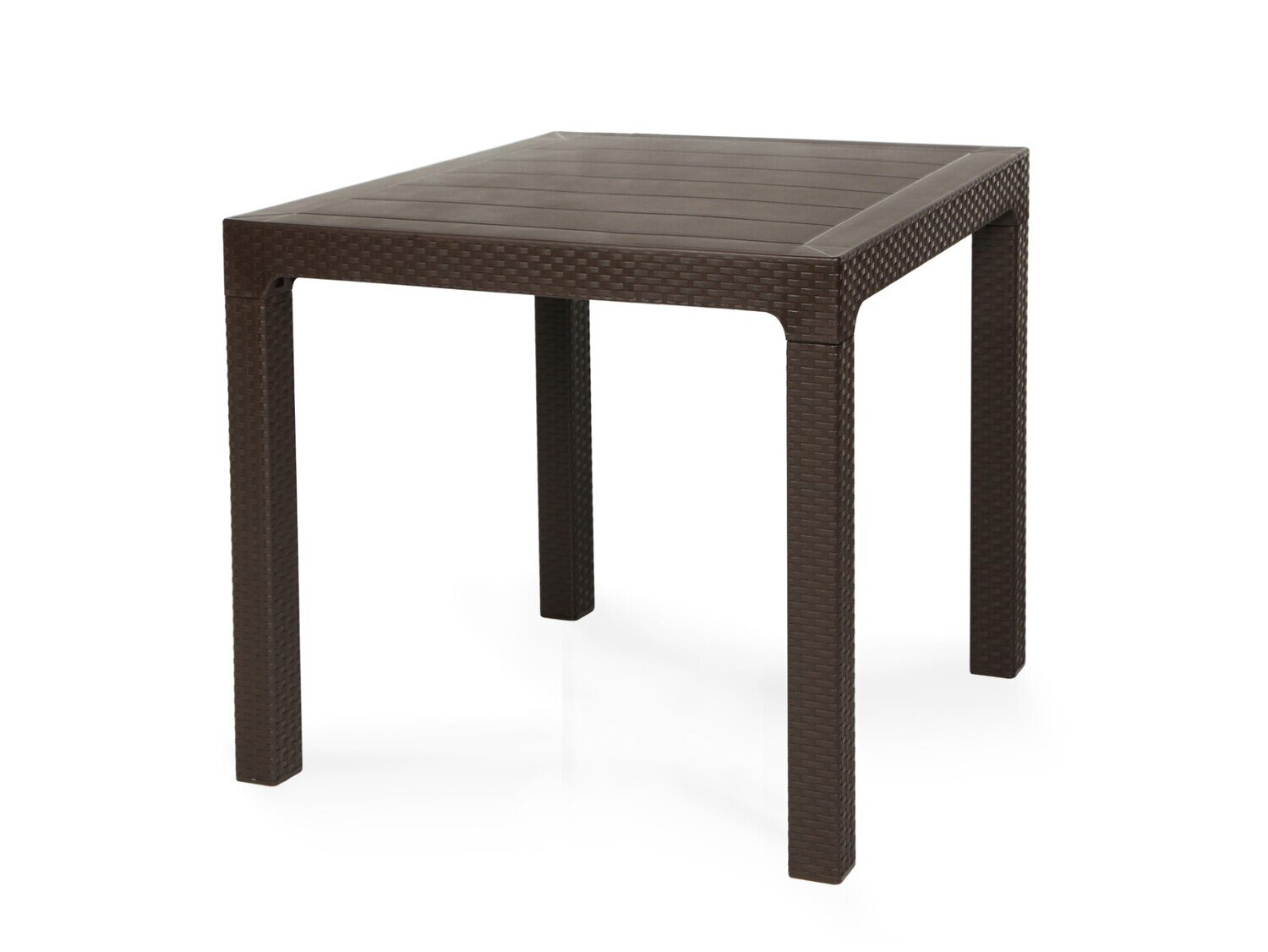 Mesa TROPICAL, polipropileno MARR�N chocolate, 80 x 80 cms