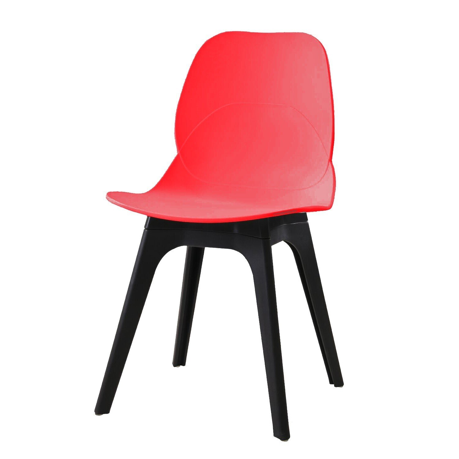 Silla ARIES, polipropileno negro y rojo