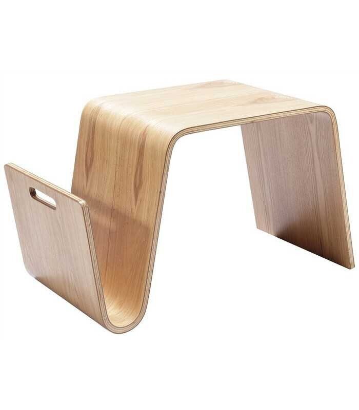 Mesa NEREA, baja, madera curvada, fresno