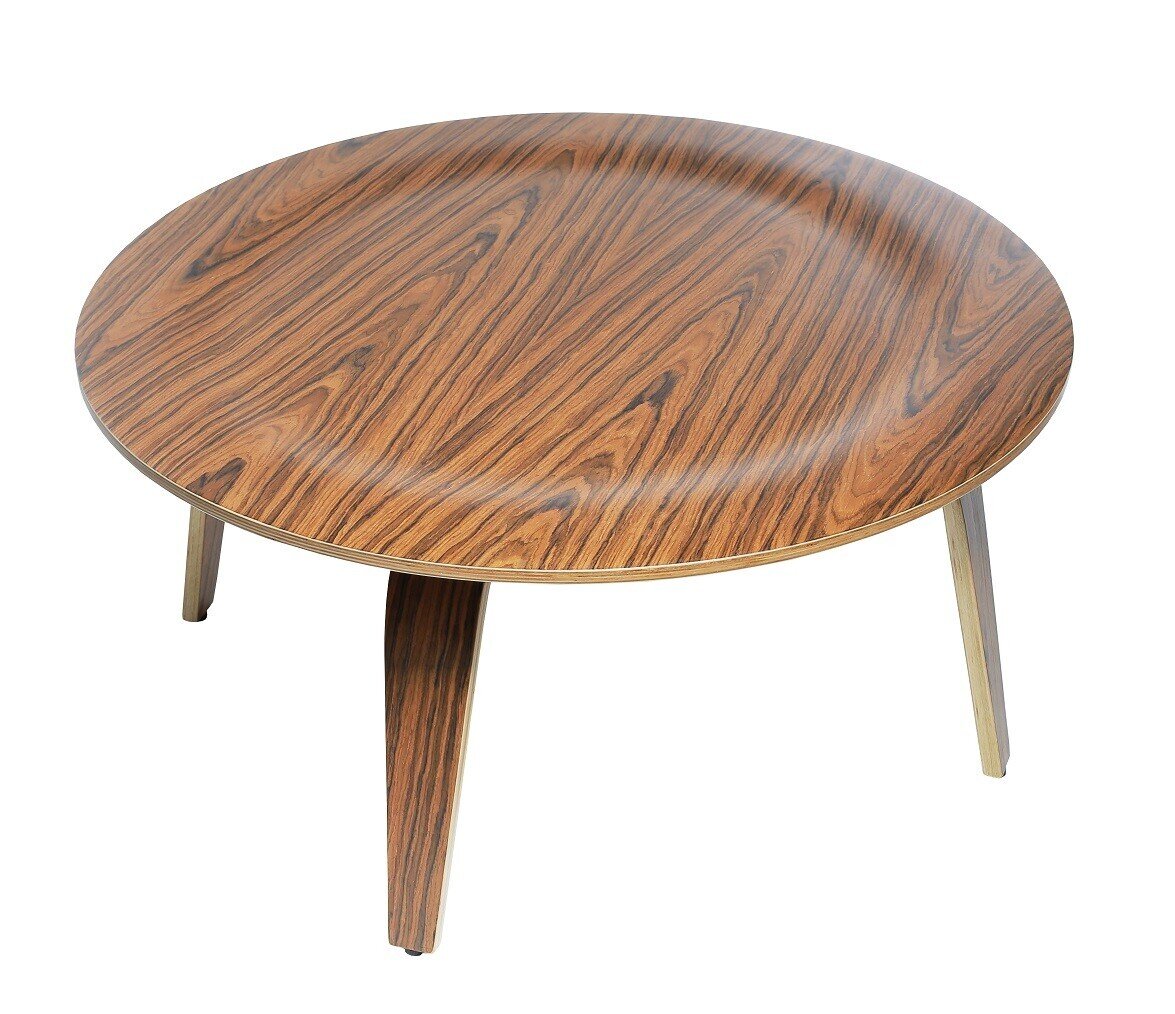 Mesa AME, baja, madera curvada, palo rosa Mesa AME, baja, madera curvada, palo rosa