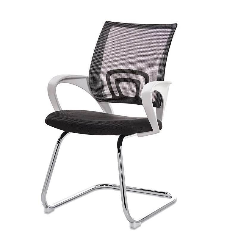 Sill�n de oficina FISS NEW, blanco, fijo, malla y tejido negro