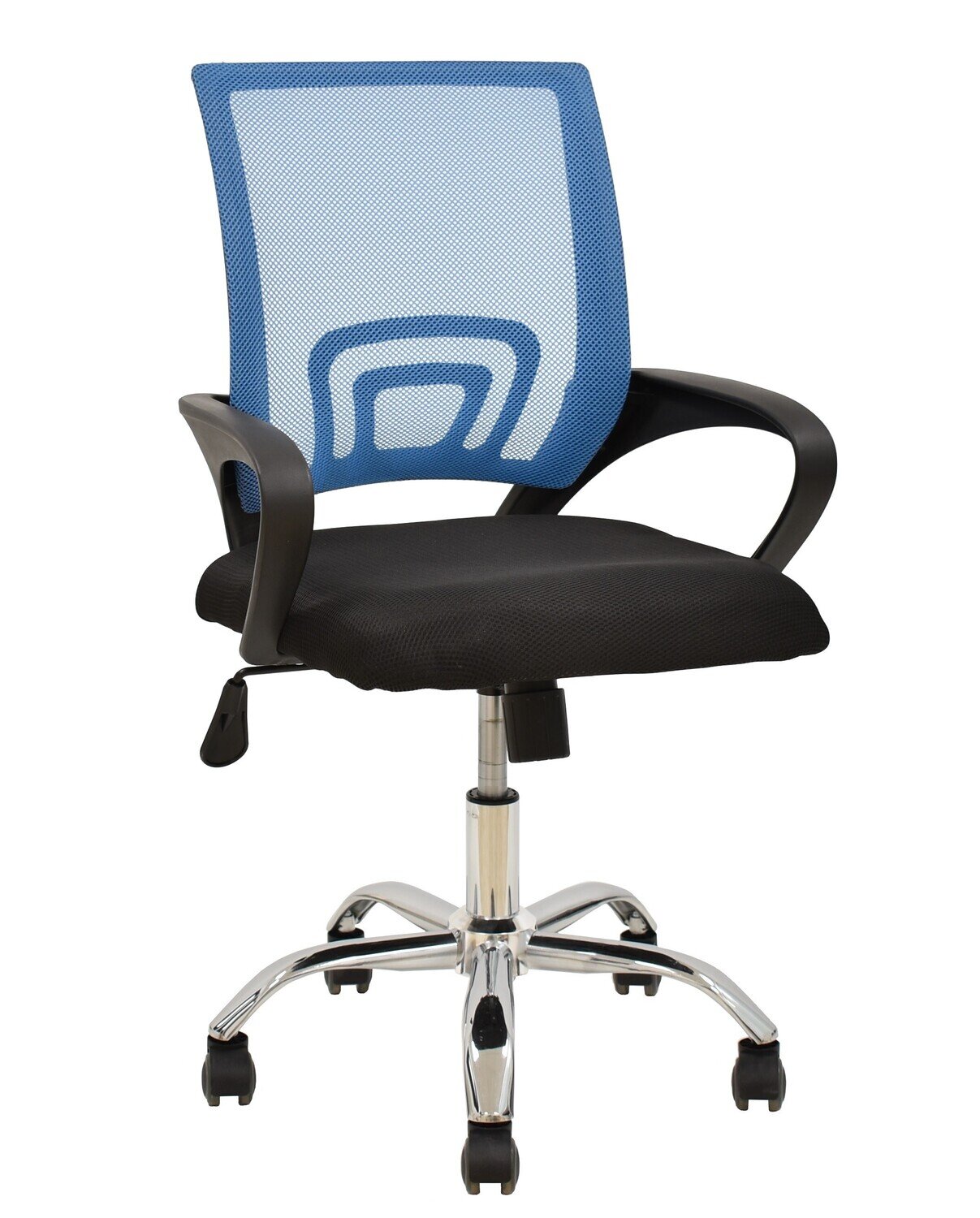 Sill�n de oficina FISS NEW, negro, gas, basculante, malla azul, tejido negro