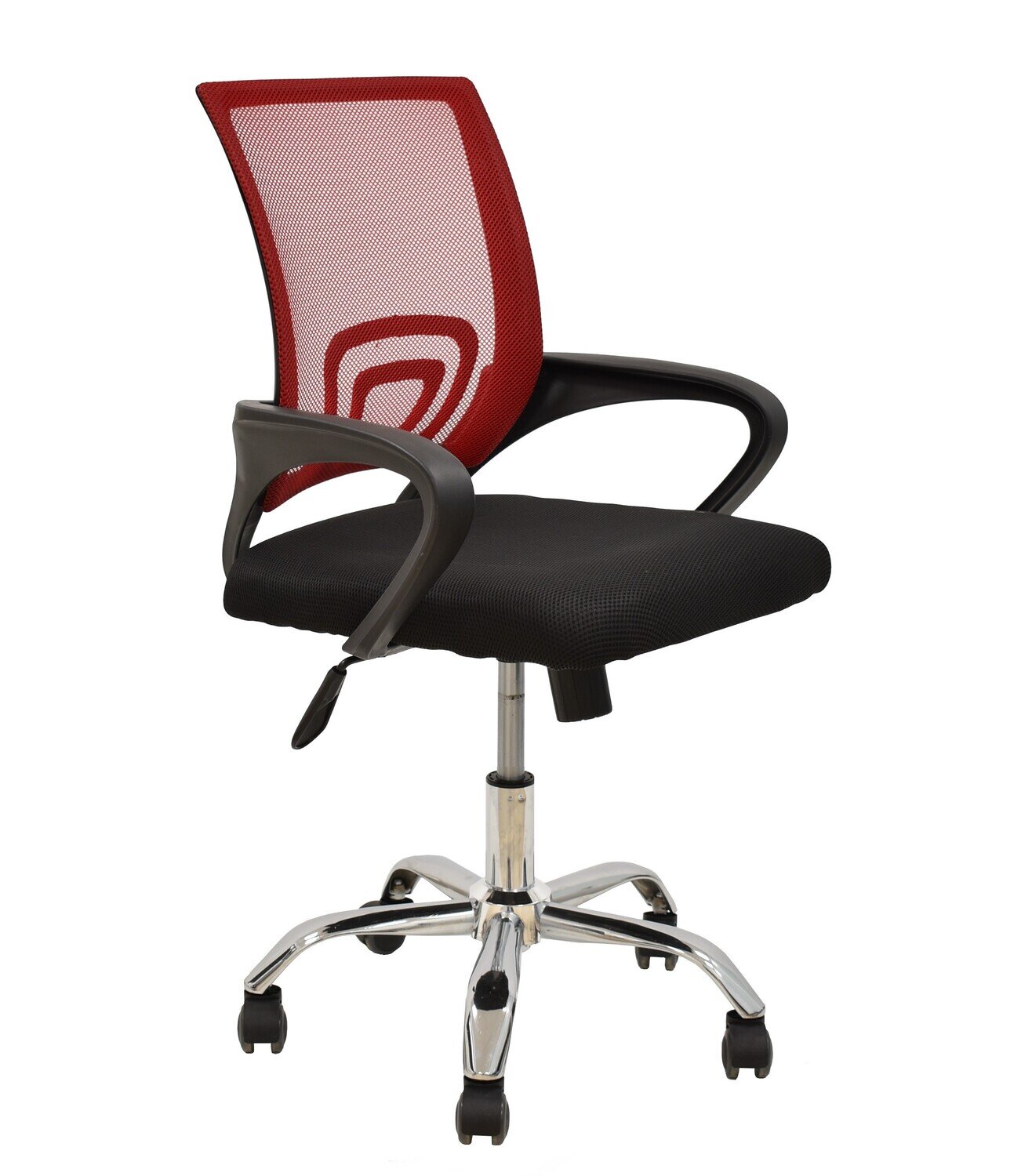 Sill�n de oficina FISS NEW, negro, gas, basculante, malla roja, tejido negro