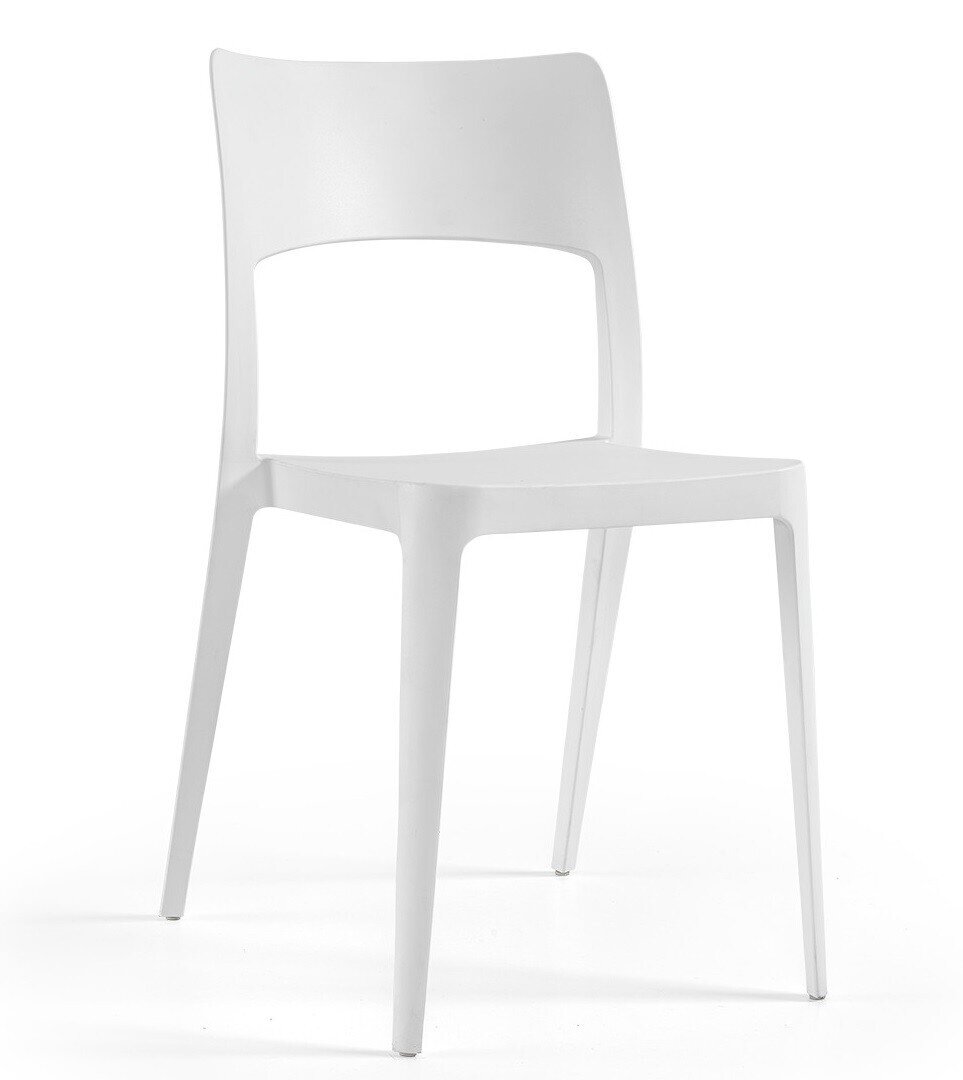 Silla VANESA, apilable,  polipropileno blanco*