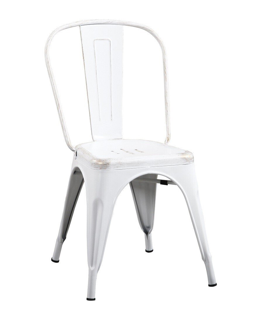 Silla TOL D RETRO, acero, blanca, cepillado dorado Silla TOL D RETRO, acero, blanca, cepillado dorado