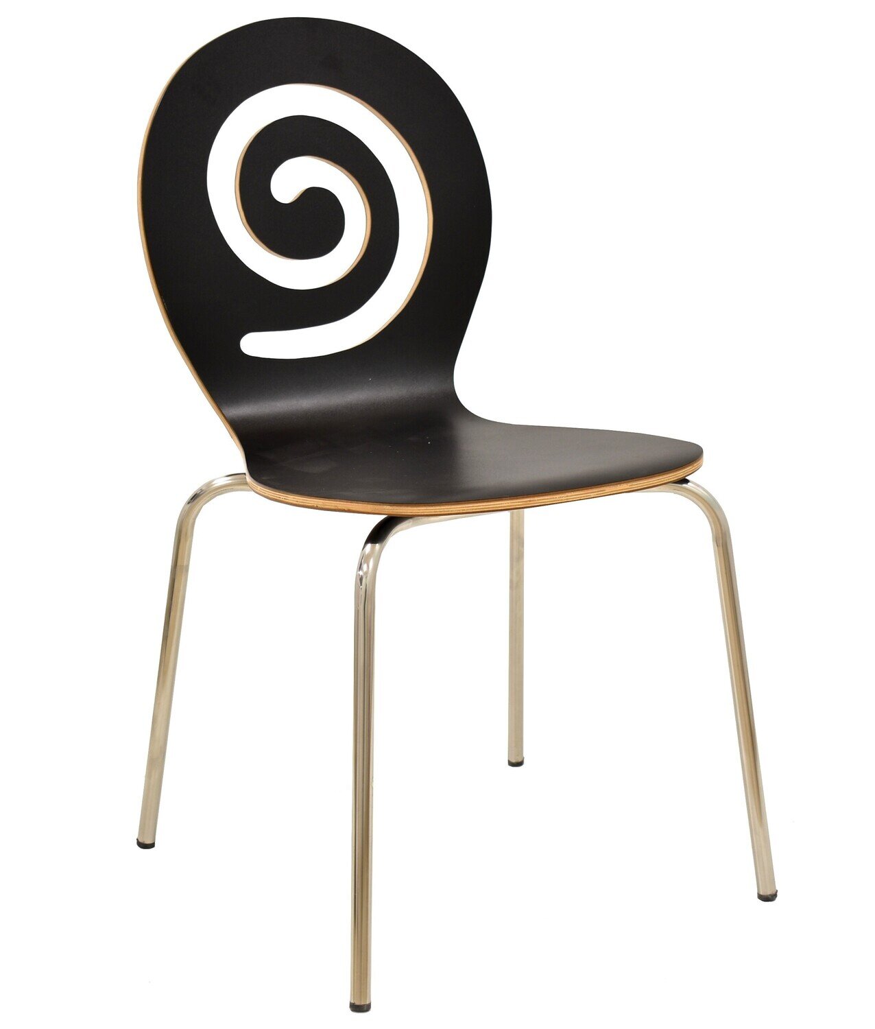 Silla PINSAPO, apilable, acero inoxidable, laminado negro