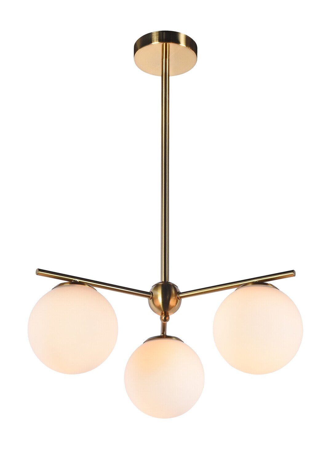 L�mpara OKAB, colgante, tulipa blanca, 3 luces