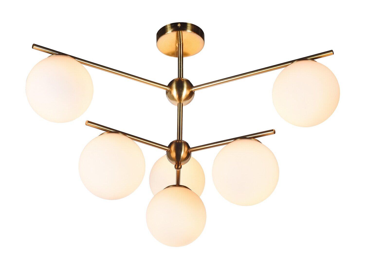 L�mpara TIAKI, colgante, tulipa blanca, 6 luces L�mpara TIAKI, colgante, tulipa blanca, 6 luces