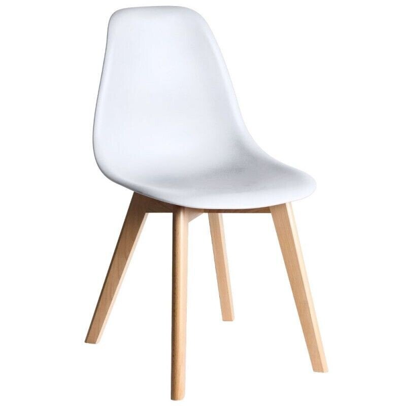 Silla MARAIS, madera, polipropileno blanco