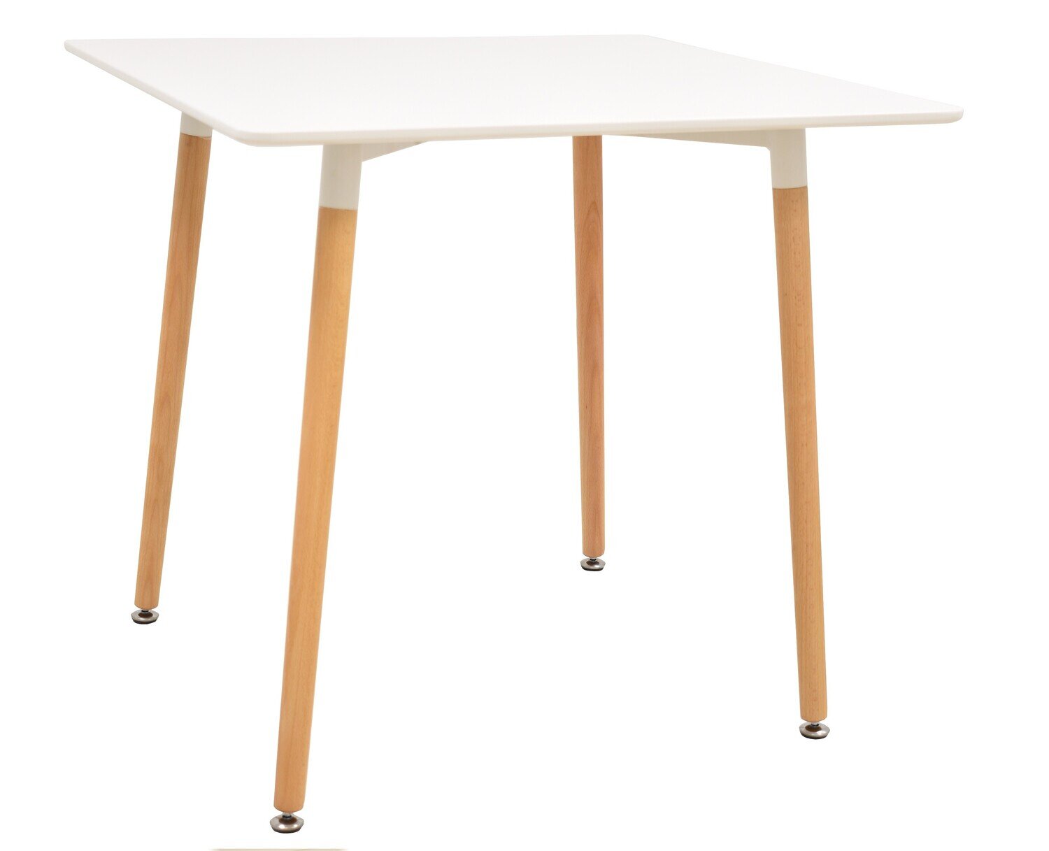 Mesa EDURNE, madera, tapa lacada blanca, 80 x 80 cms