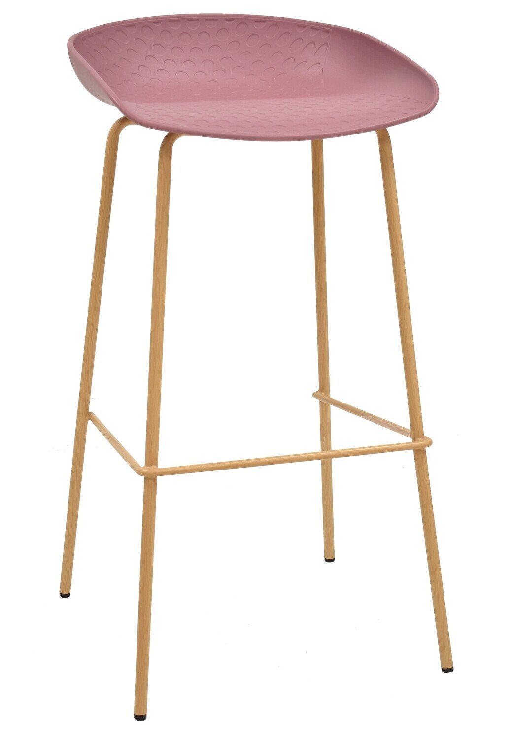 Taburete LARIOS, metal, polipropileno rosa oscuro