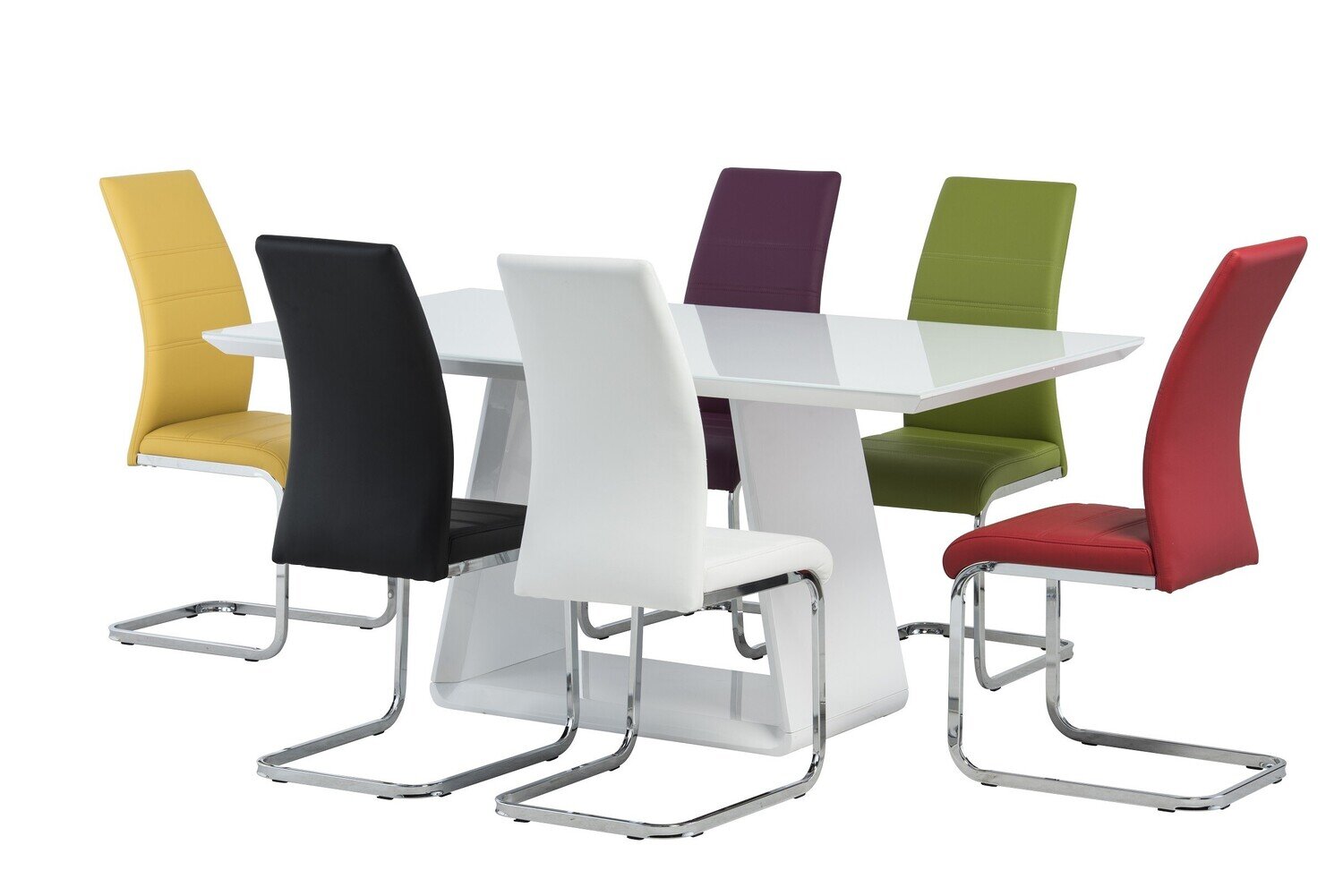 Silla KARINA, cromada, tapizada negra