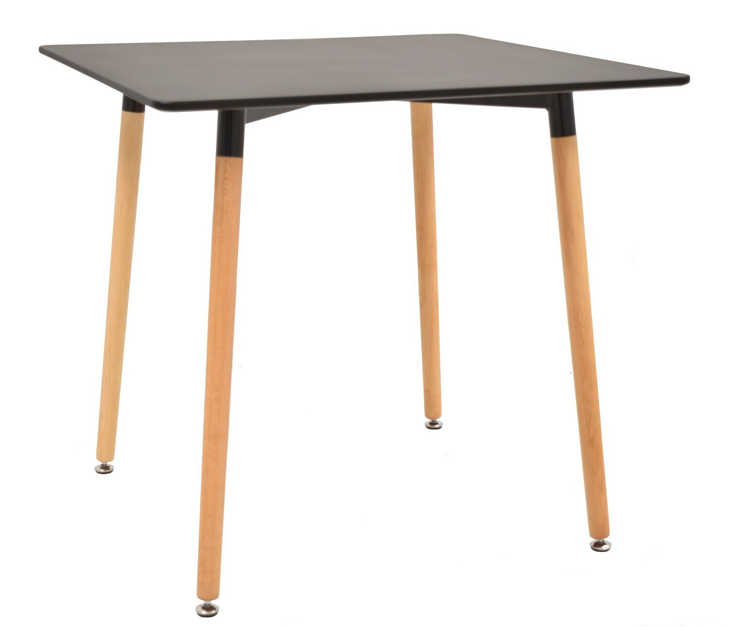 Mesa EDURNE, madera, tapa lacada negra, 80 x 80 cms