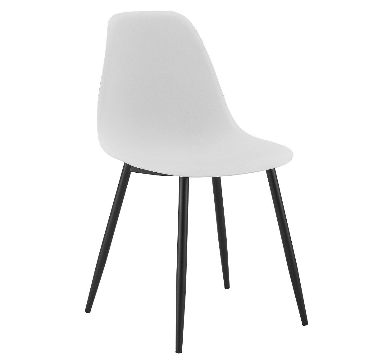 Silla CLUNY, metal negro, polipropileno blanco